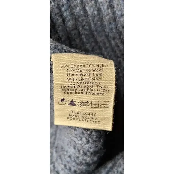 NWT The Normal Brand Marled Merino Wool Polo Sweater Steel Blue 2XL MSRP $128